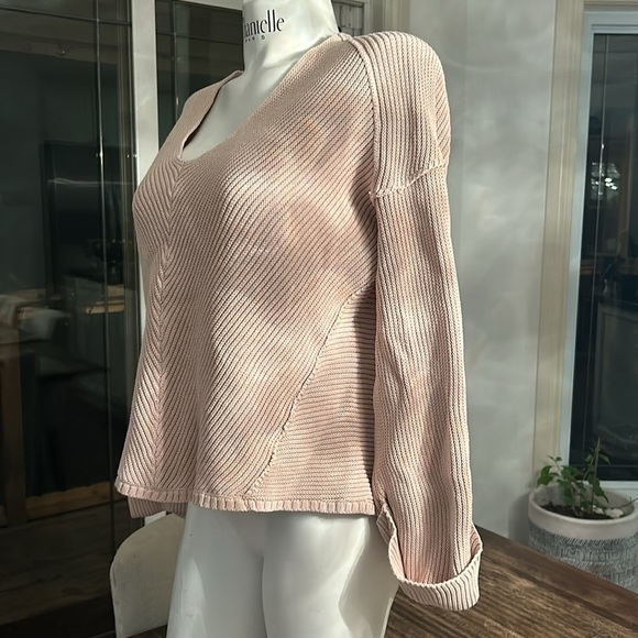 🎀 FREE PEOPLE La brea v neck ribbed slouchy sweater xs - Picture 5 of 10